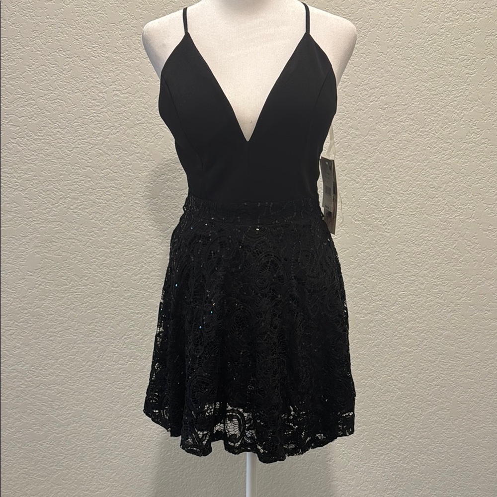 Honey and Rosie Black Babydoll Mini Dress
